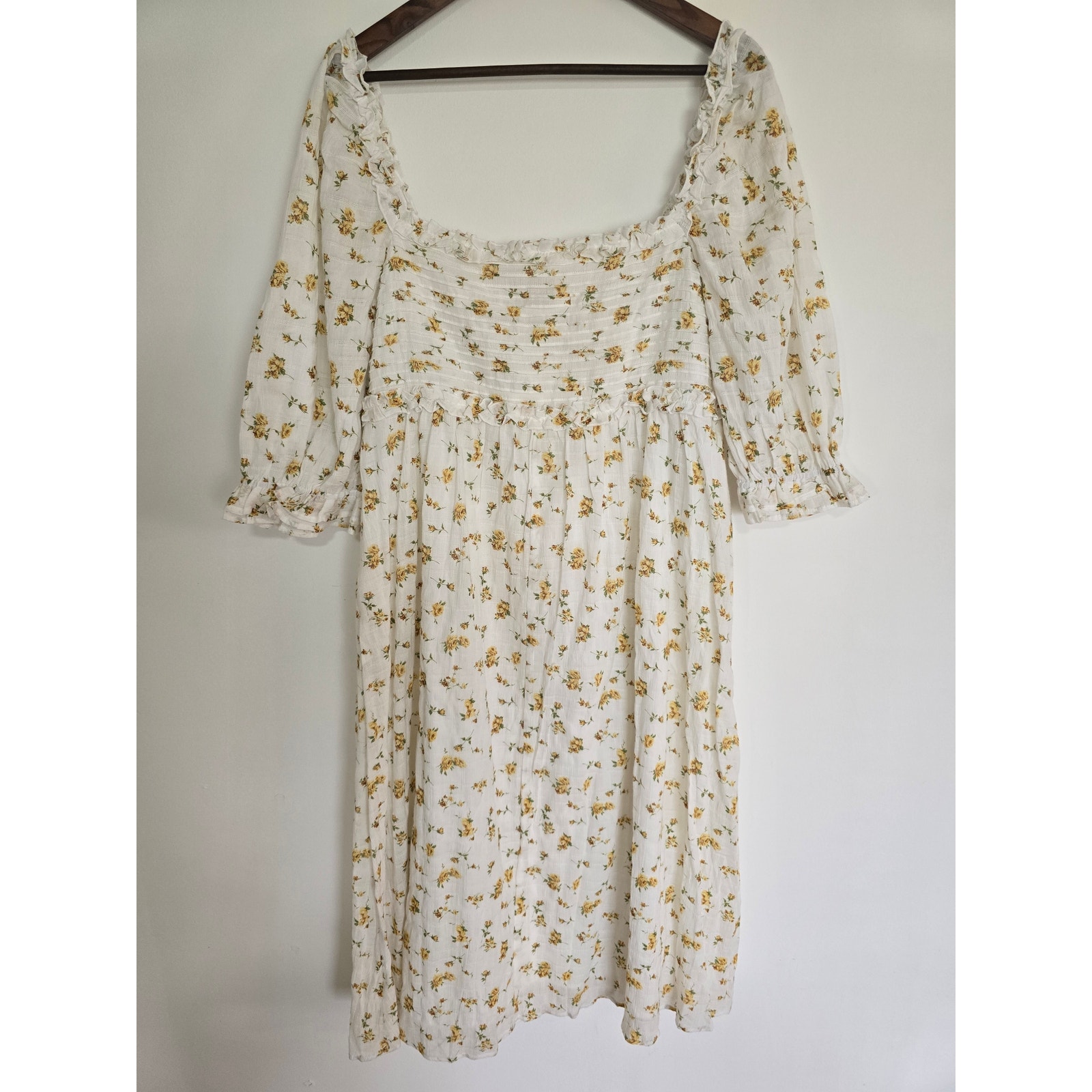 Auguste Isla Priya Floral Midi Dress Puff Sleeve White Size: Xxl Nwt — image 3 of 6